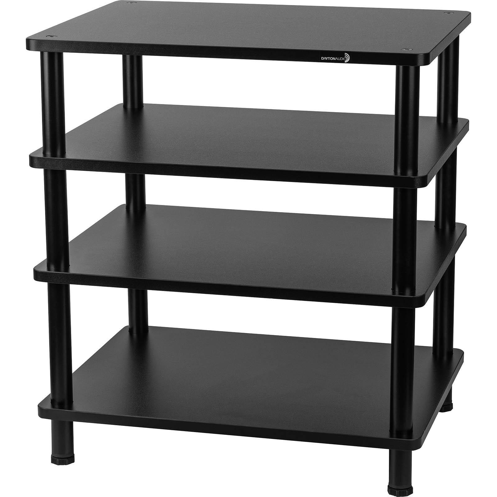 Dayton Audio MS41B 4 Tier Modular Audio Component Rack, Black