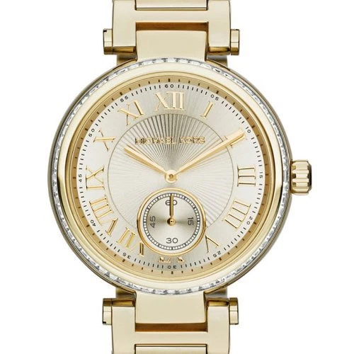 Orologio donna Michael Kors Skylar quadrante champagne tono oro nuovo con etichetta
