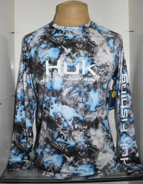Huk Men's Vented Fracture Pursuit Graphic Long Sleeve T-Shirt H1200399-991