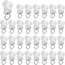 Curtain Track Roller Hooks 40 Pcs Ceiling Mount Dual Wheel Carriers  Curtain Tr