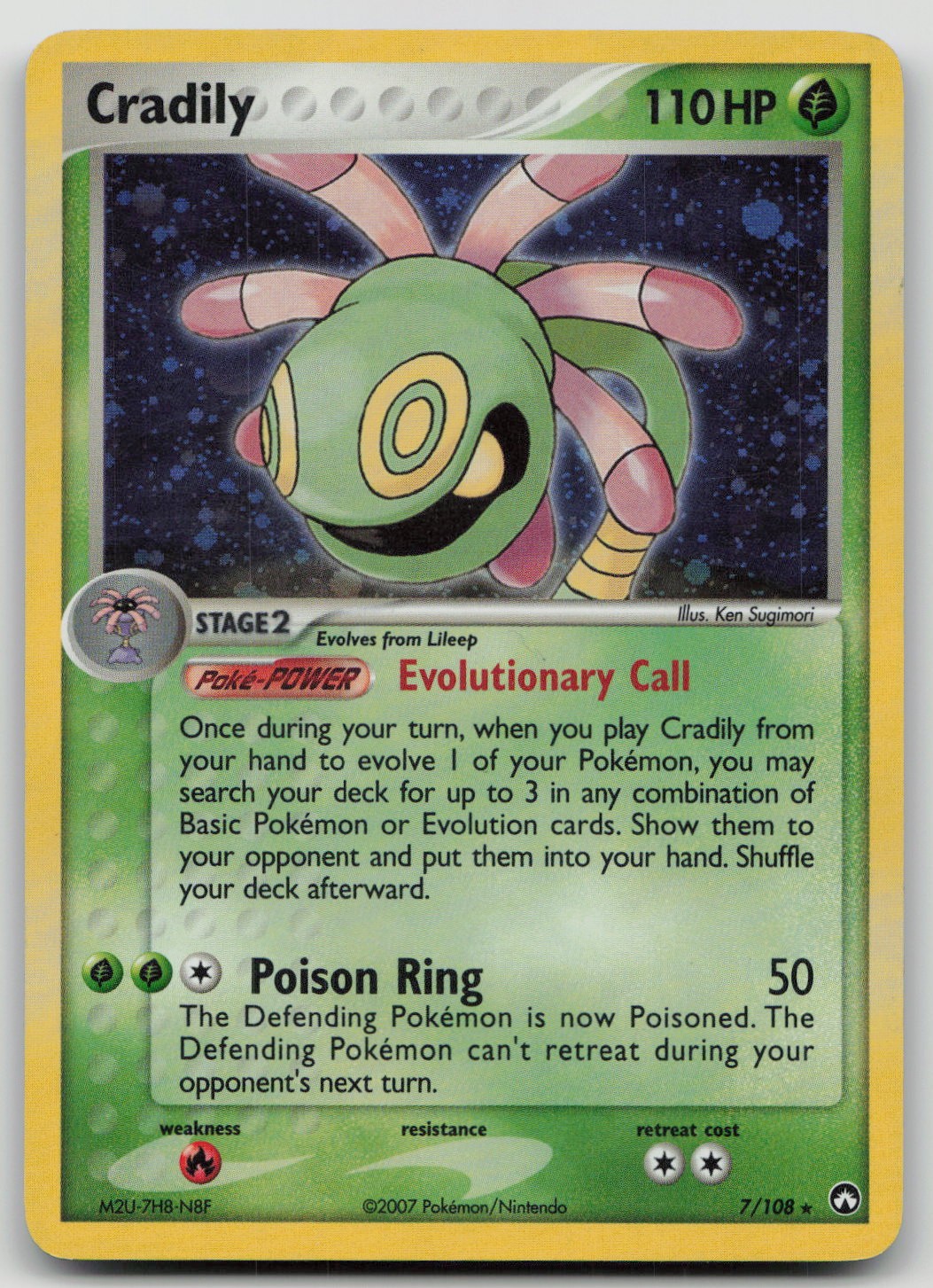 Pokemon Cradily Holo Rare Power Keepers 7/108 LP