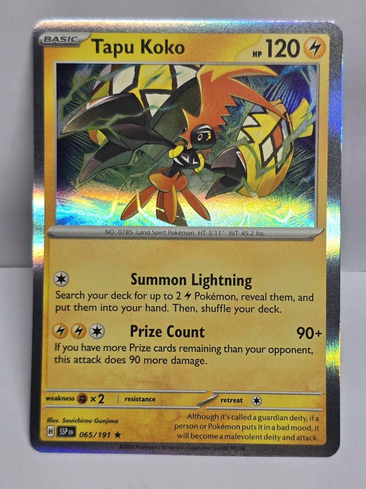 TAPU KOKO - 65/191 Surging Sparks Set - NM - Rare Holo - Pokémon TCG Card
