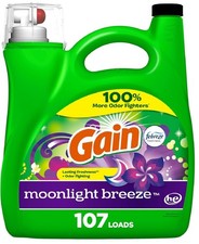 Gain Liquid Laundry Detergent, Moonlight Breeze Scent, 154 fl oz, 107 Loads 0.13 per gallon