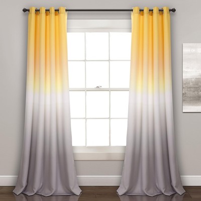 Lush Decor Ombre Fiesta 52''W x 84''L (Pack of 1), Yellow & Gray 