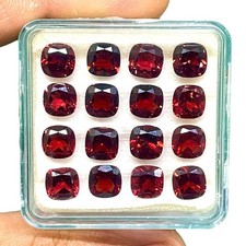 16 Pcs Natural Mozambique Garnet 6mm Cushion Cut Untreated Loose Gemstones Lot