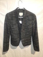 Ann Taylor Loft Open Textured Suit Jacket Womens 2 Black NWT