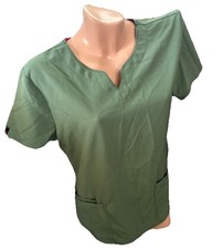 Womens SCRUBSTAR Medium Green Shirt Sleeve Top Shirt Used EUC Ethical Fabric
