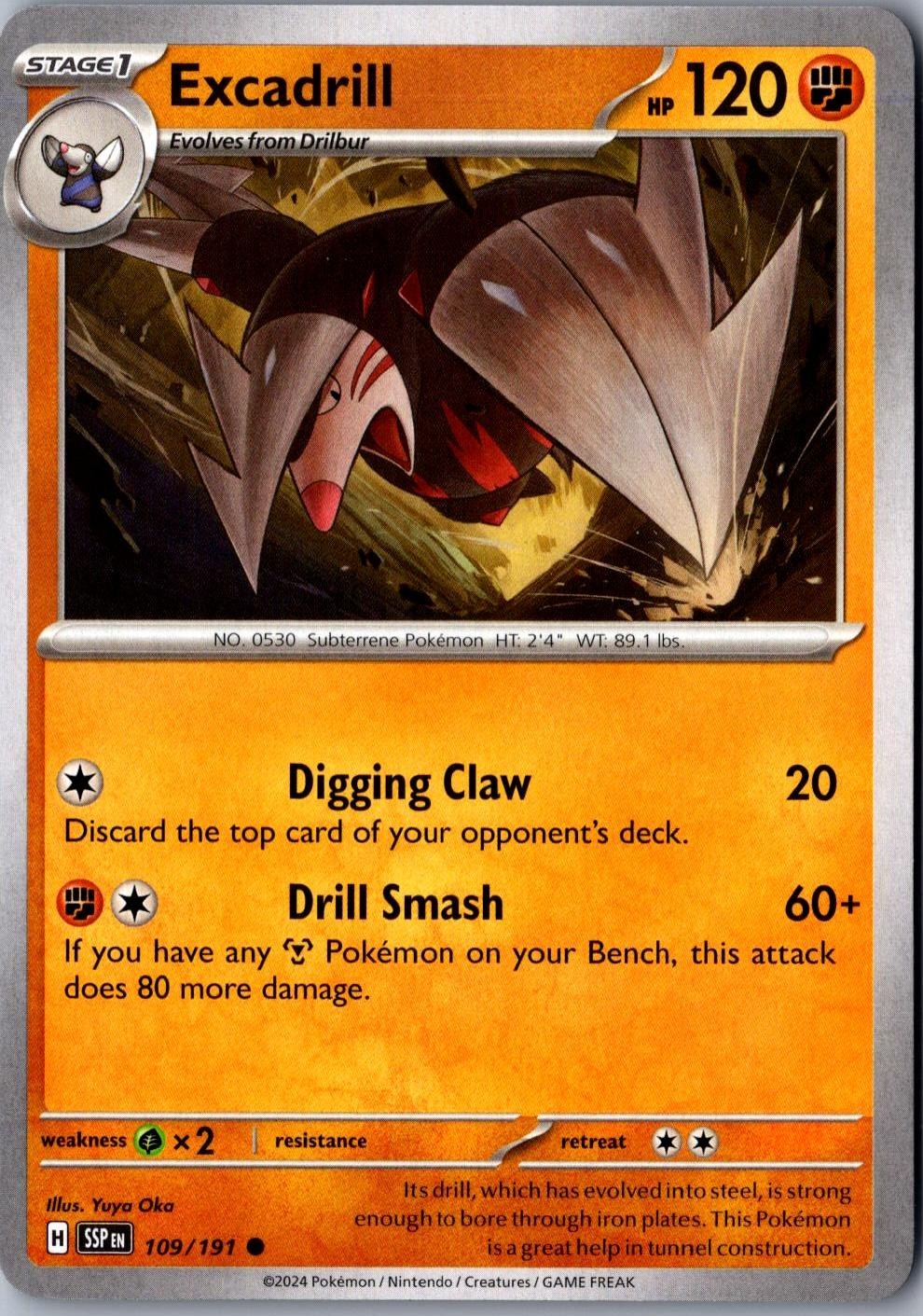 Excadrill 109/191 Common Surging Sparks Lightly Played Pokemon Card TCG Single