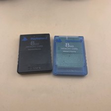 Sony Playstation 2 PS2 OEM MagicGate 8mb Memory Card Black Blue Lot Of 2 A-2