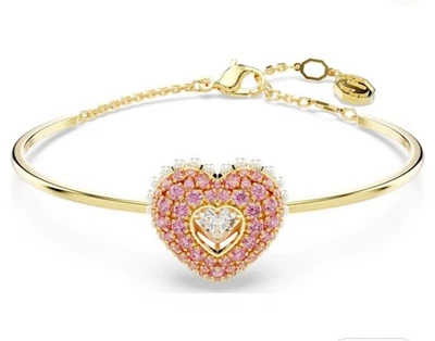 SWAROVSKI Idyllia bangle pink Heart Gold-tone plated, 5687258 RRP £179 + bag💕 - Image 1 of 4