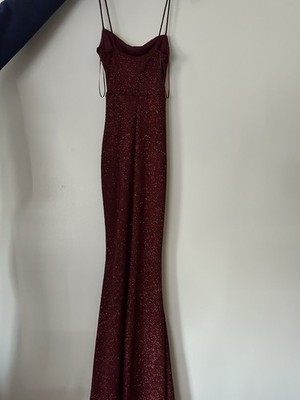 burgundy dress with silver heels Burgundy High Low Dress with Sequin Top
