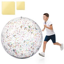 60 Inch Giant Beach Ball Large Inflatable Ball Glitter Beach Ball Jumbo Swimm...