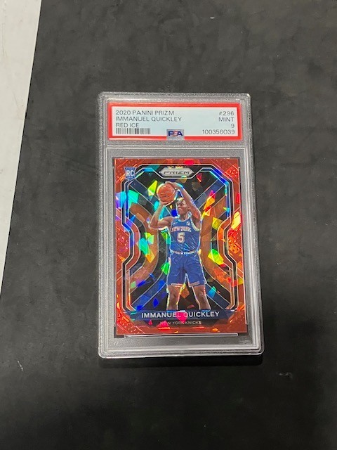 2020-21 Panini Prizm ROOKIE Immanuel Quickley #296 RED Ice Prizm (RC)PSA 9 MINT