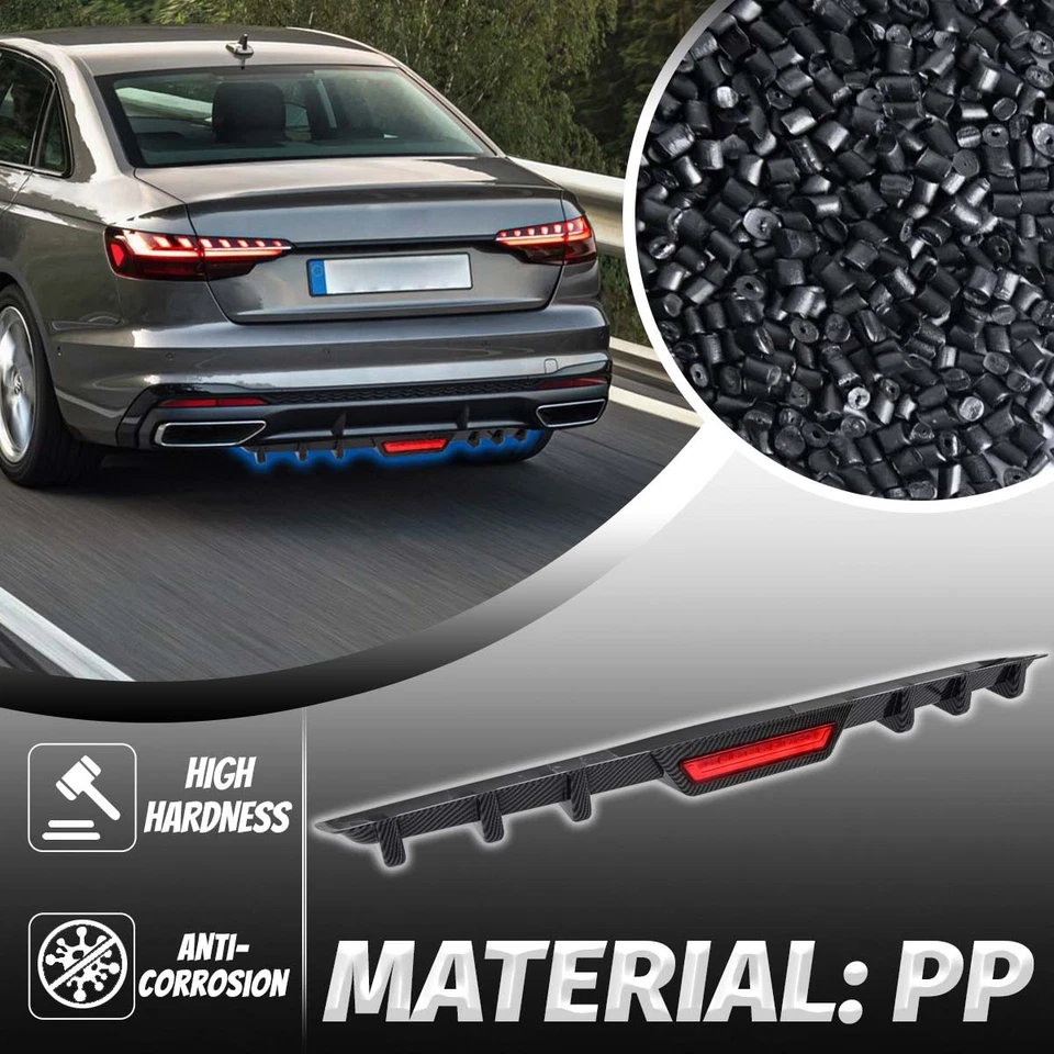 For Lexus RX300 RX330 RX350 Carbon Rear Bumper Spoiler Diffuser w/LED Tail Light - Image 2 of 4