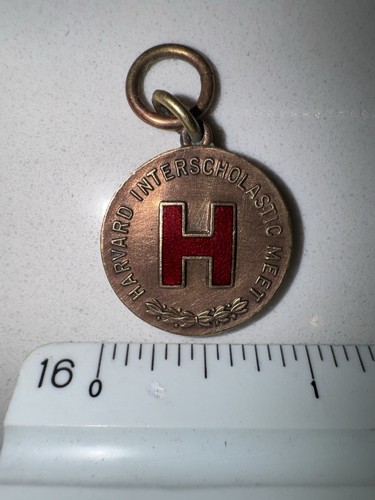 RARE Antique 1933 HARVARD UNIVERSITY Athletic Medal Badge Pin Coin High Jump 5th