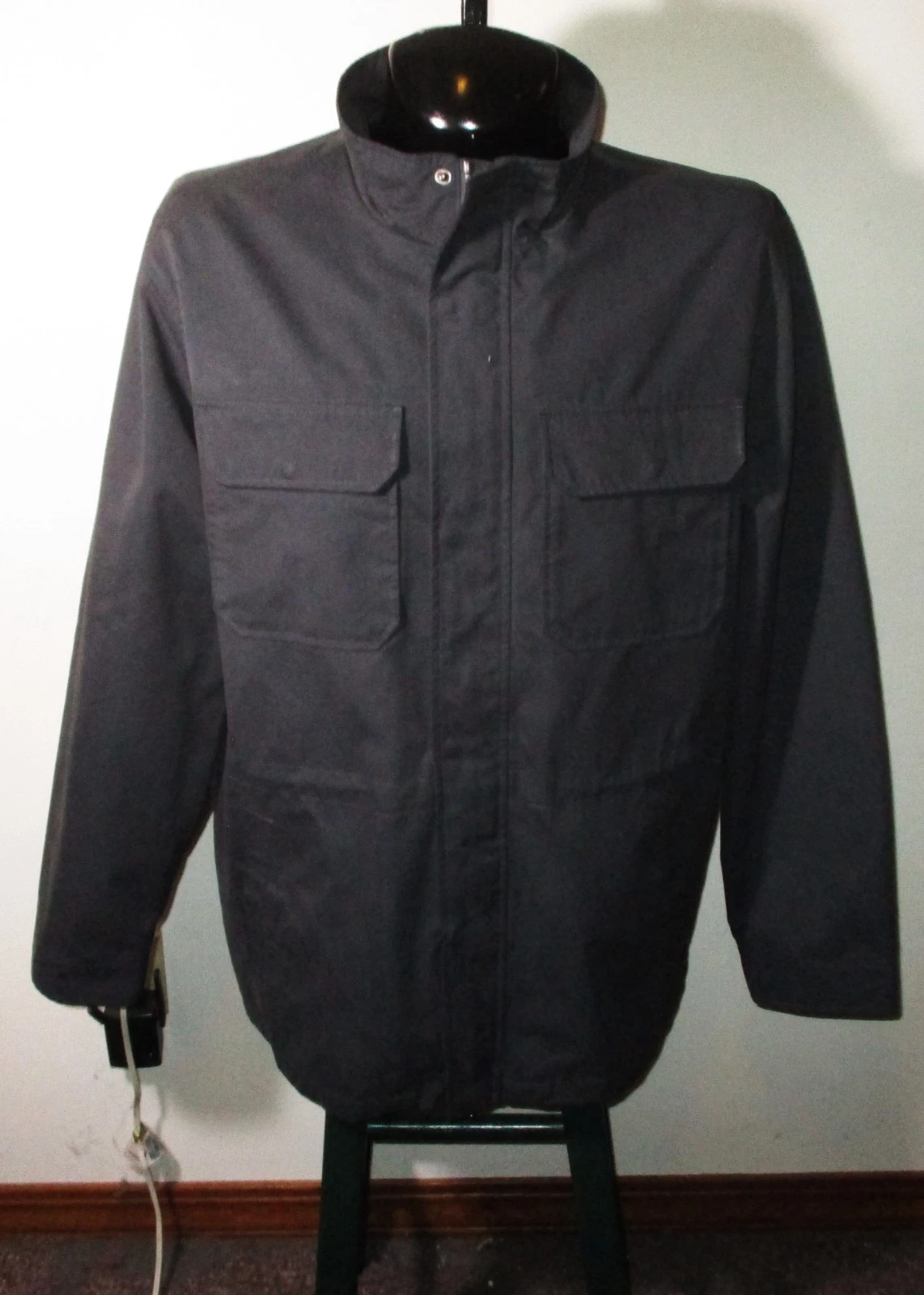 GEORGE Gray Full Zip Warm Lining Drawstring Jacket Men's Size XL 46-48 NWOT