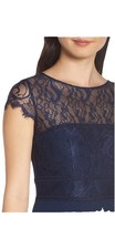 Hayley Paige Chiffon Gown Navy Blue NWT Plus Size 28 New
