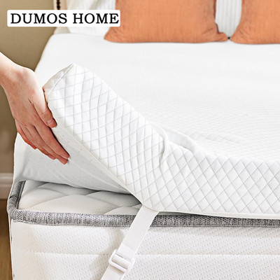 DUMOS HOME Comfy Memory Foam Mattress Topper w/Removable Cover&Elastic Straps