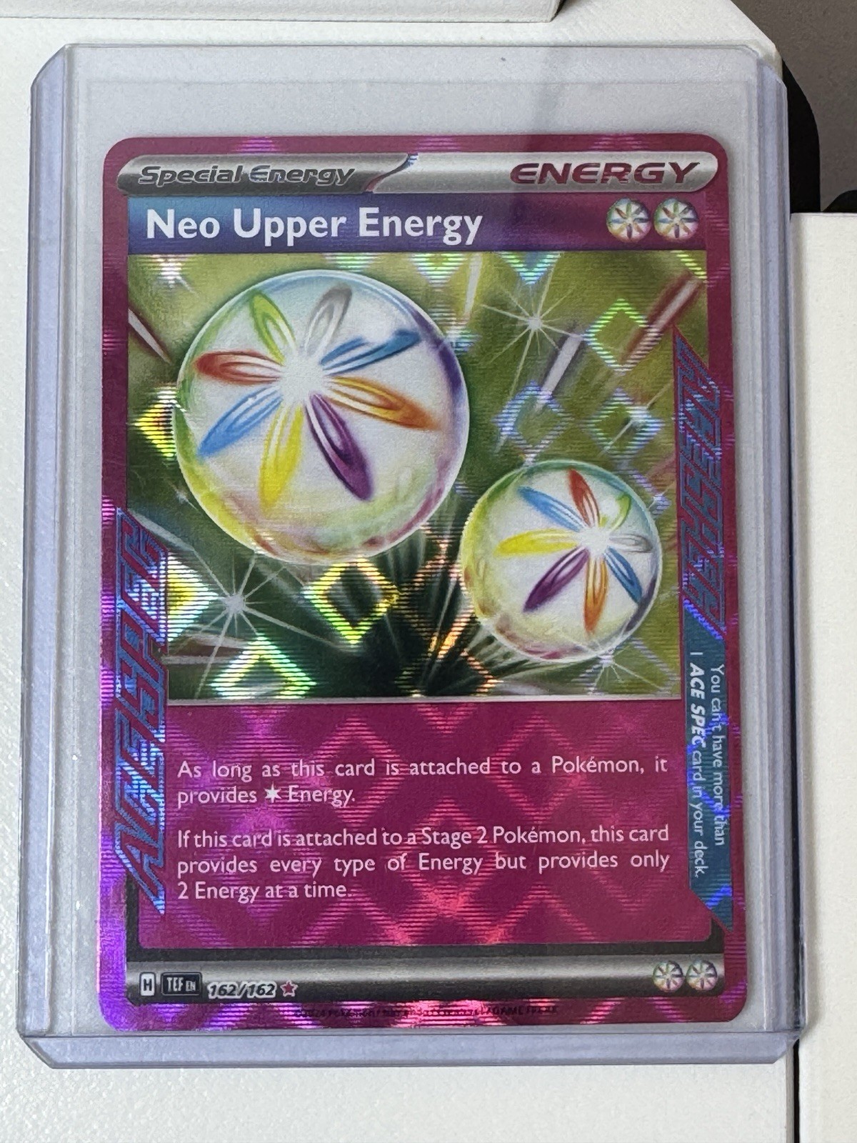 Neo Upper Energy ⭐️ 162/162 Holo ACE SPEC Rare Temporal Forces 2024 Pokemon NM
