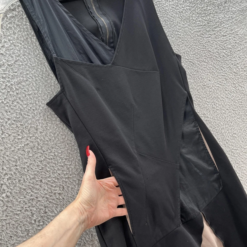 Marithe Francois Girbaud Dress Small Black Asymmetric Layer Avant Garde Italy - Image 2 of 4