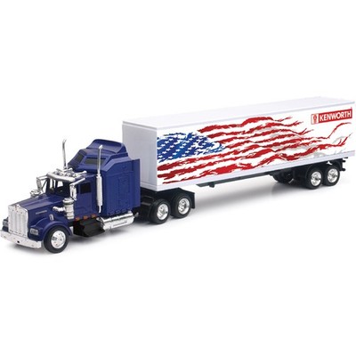 Kenworth W900 American Flag Tractor Trailer