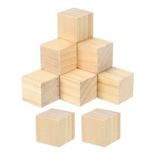 1.4 Inch Unfinished Wooden Blocks, 50 Pack Natural Wood Cube Square Wood Blocks