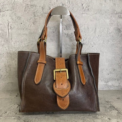 Mulberry Roxanne Tote Bag Leather Brown Vintage From Japan