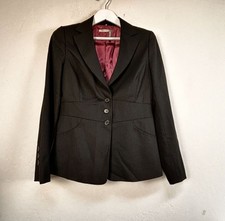 Classiques Entier Women  s Black Pinstripe Blazer Jacket Size 8 Stretch Lined