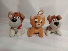 Lot of 3 Mcdonalds Disney Oliver & Company Oliver Cat Dodger Dog Plush Ornament