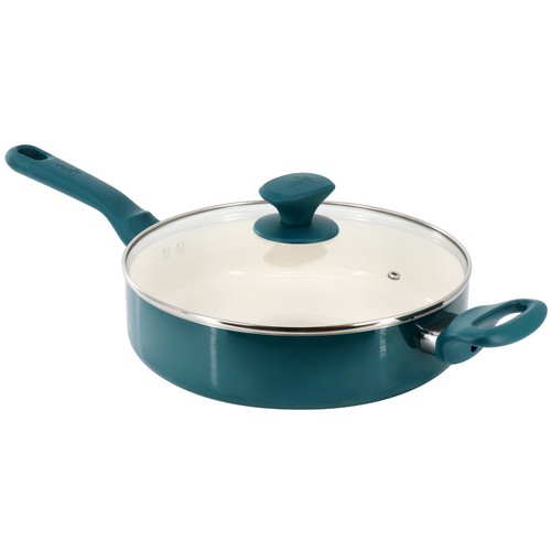 Juego de utensilios de cocina Spice By Tia Mowry de 10 piezas de cerámica antiadherente de aluminio en verde azulado - Imagen 3 de 8