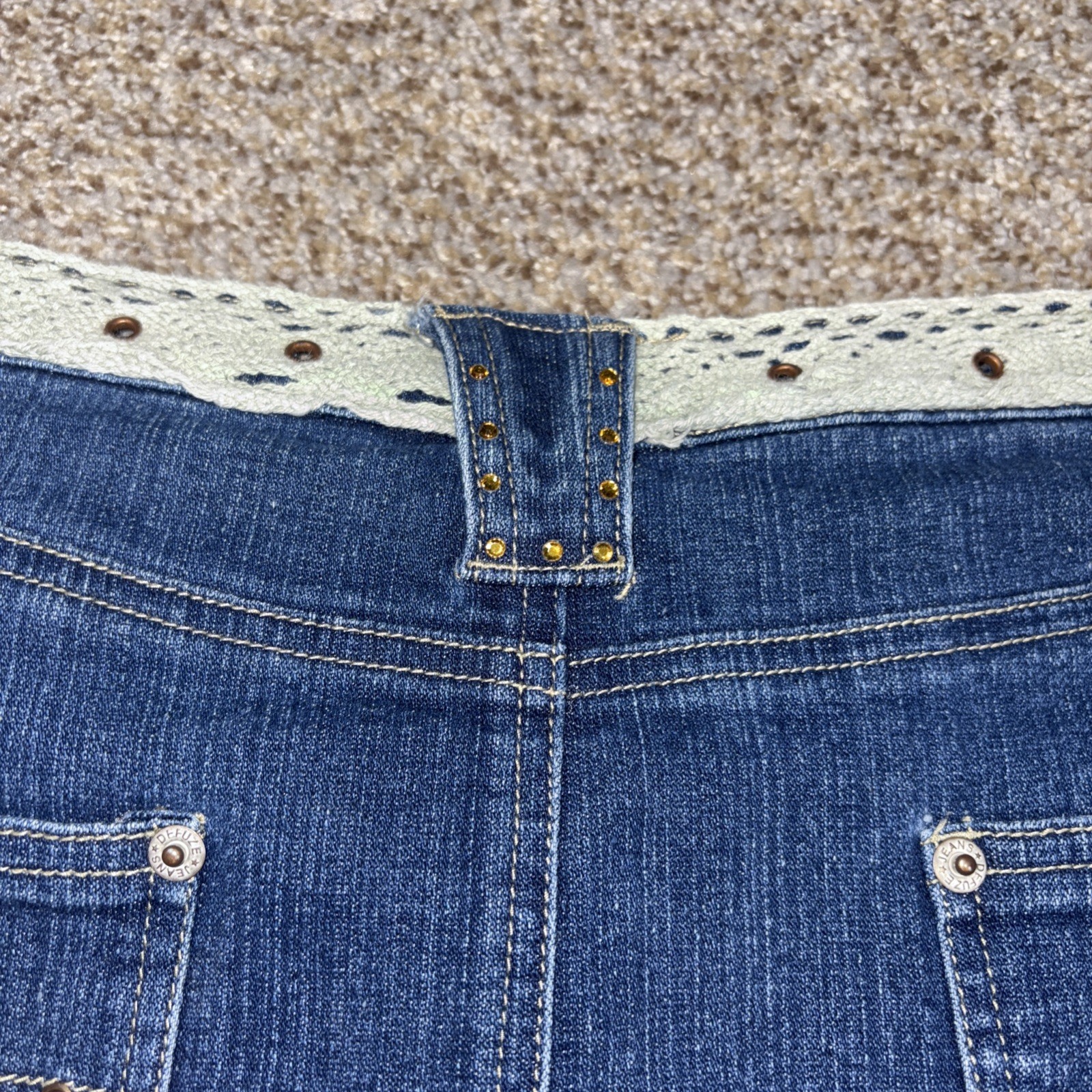 Defuze Jeans Women's Denim Midi Skirt Size 11/12 Y2K Waist 34 - View 12