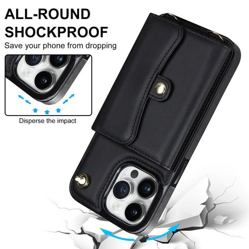 Funda Acordeón Billetera Ranura para Tarjeta + Correa para Muñeca/Hombro para iPhone 16 15 14 13 12 - Imagen 15 de 30