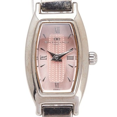 Balenciaga Bangle Watch Stainless Steel Pink Dial Model 1-0229681