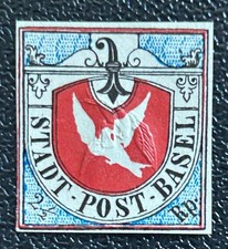 Schweiz  Nachdruck der Basler Taube 1845 mit kopfstehender Pr&auml;gung
