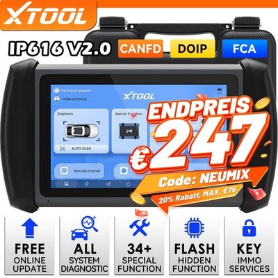 2026 XTOOL IP616 V2.0 Bidirektionales OBD2-Diagnosegerät Schlüsselprogrammierung