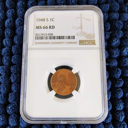 1948-S Lincoln Wheat Cent - NGC MS 66 RD - Nice Color