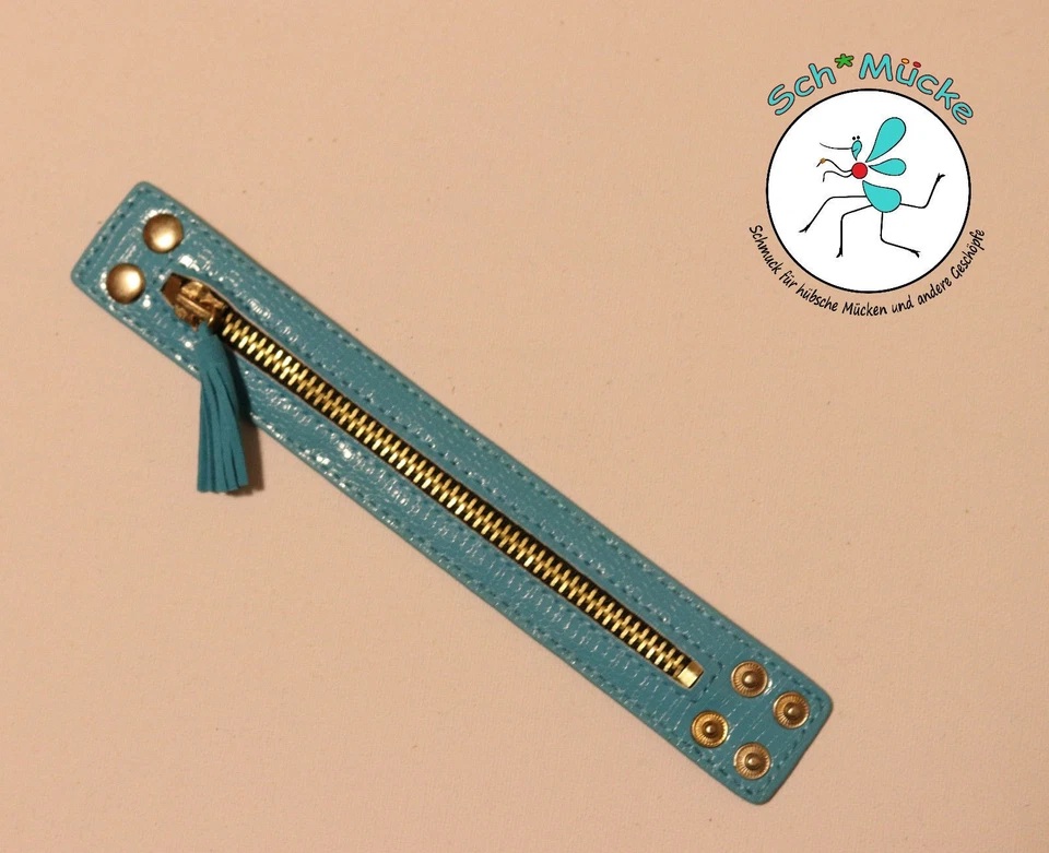 Armband Reissverschluss Kordel türkis Vintage Glücksbringer Geschenkidee Rarität - Bild 4 von 4