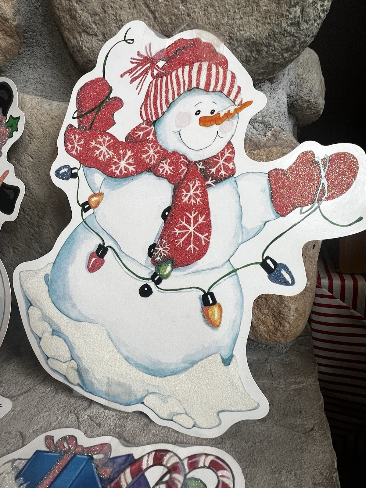 90s Vintage Christmas Wall Paper decoration Die Cuts Lot Of 6