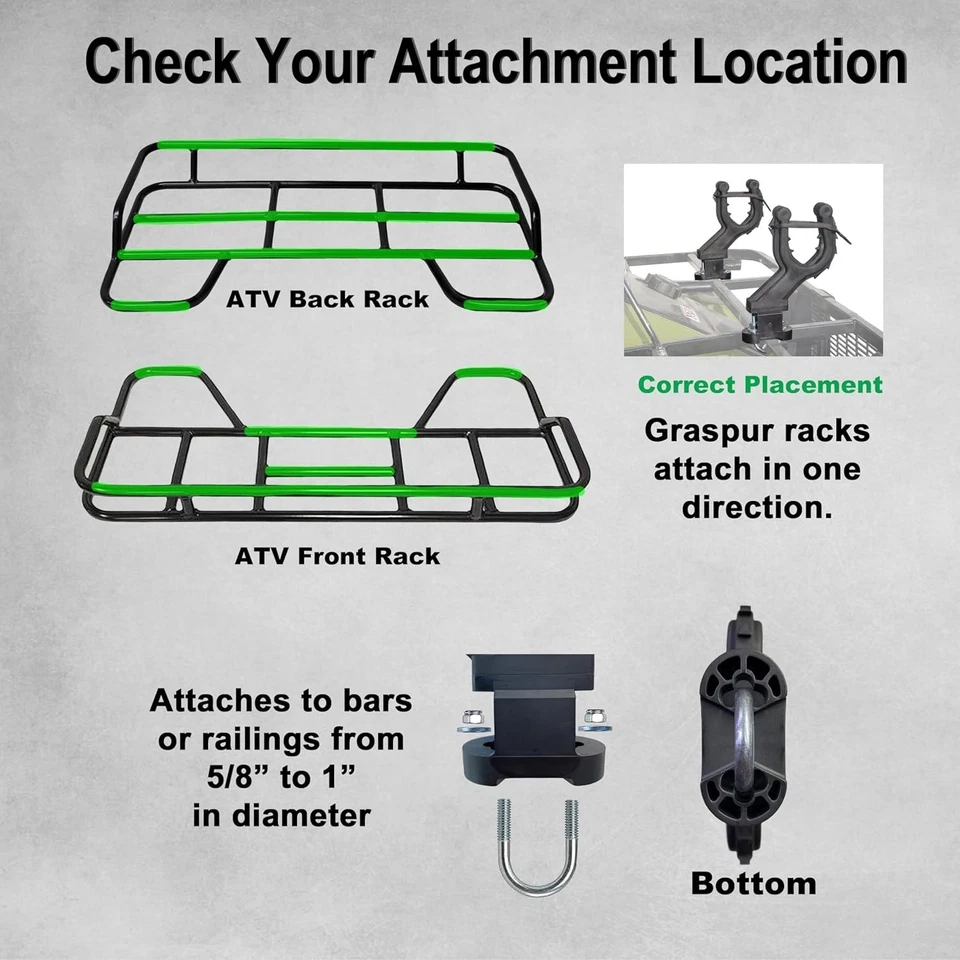 Pistola individual para ATV Graspur y arquero. Modelo ATV1, se adapta a barras de tamaño estándar, hecho en EE. UU. Foto 3 de 4