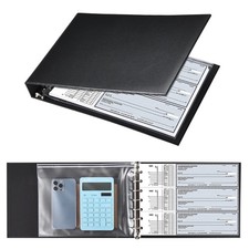 7 Ring Check Binder, 3-On-A-Page Business Checkbook Holder, 500 Checks Capaci...