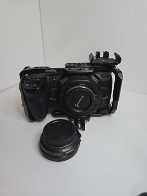 Blackmagic Pocket Cinema Camera 4K Bundle   Includes SmallRig Cage & Metabones 