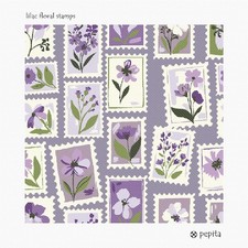 Lilac Floral Stamps Needlepoint Kit or Canvas