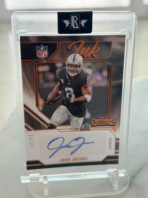 Panini 2023 Contenders NFL Ink Josh Jacobs Auto INK-JJ Bronze /25 Raiders
