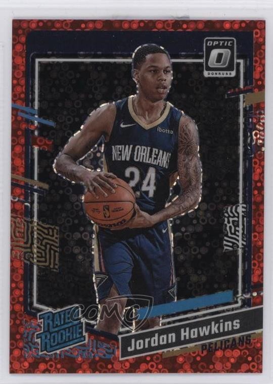 2023 Donruss Optic Fast Break Red Prizm 46/75 Jordan Hawkins #238 Rookie RC 0m89