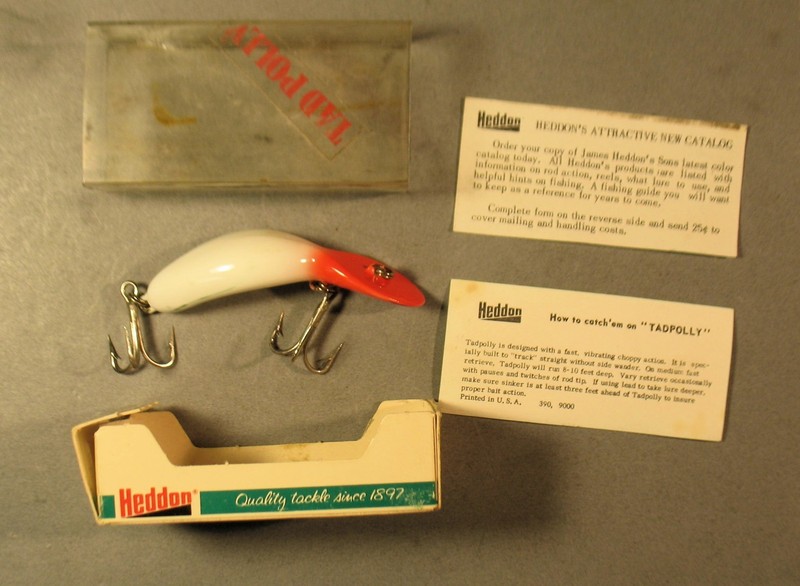 Vintage Heddon Tadpolly Fishing Lure with Box & Papers New Cond. Bait NOS NIB