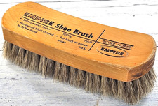 VTG Empire Shoe Brush Hardwood Block SILVER HORSE Shoe Boot Brush, NOS