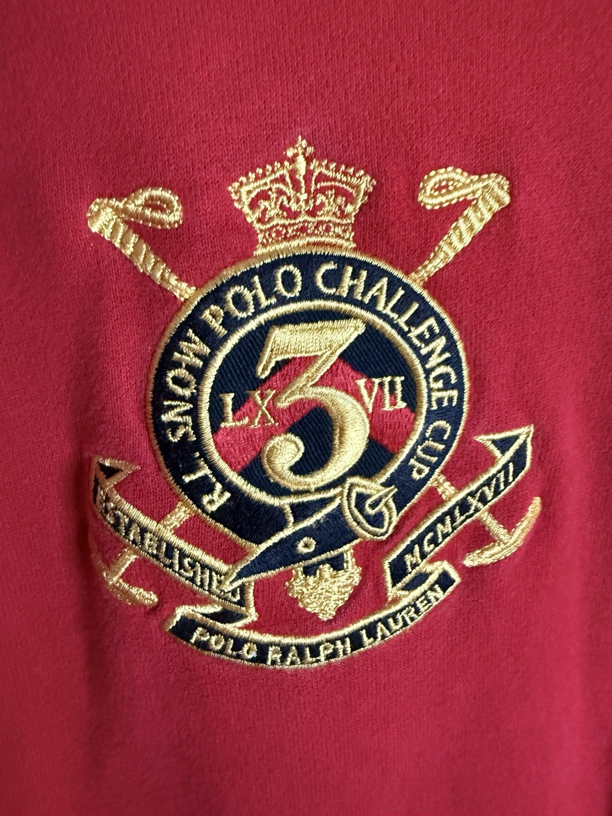 Polo Ralph Lauren Snow Polo Challenge Big Pony Crest Felpa con Cappuccio Rosso XXL