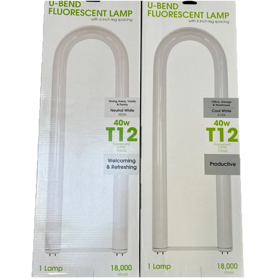 3 x Feit Electric 40w T12 U6 U-Bend Fluorescent Bulb Cool White - 18,000 hrs - Image 2 of 4