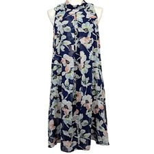 Vintage Y2K ROBBIE BEE 12 Sleeveless Retro 60s-Style Blue Floral Halter Scarf