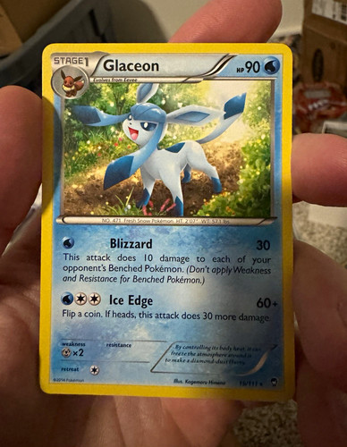 Nintendo Glaceon furious fists Eng 90HP Rare Reg 19/116 Stage 1